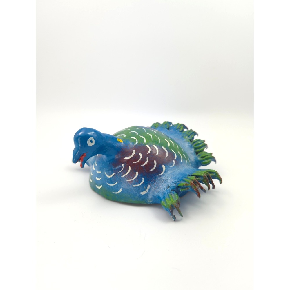 Mexican Folk Art Hand Painted Bird/Chicken Coconut Shell Wall Hanging Decor